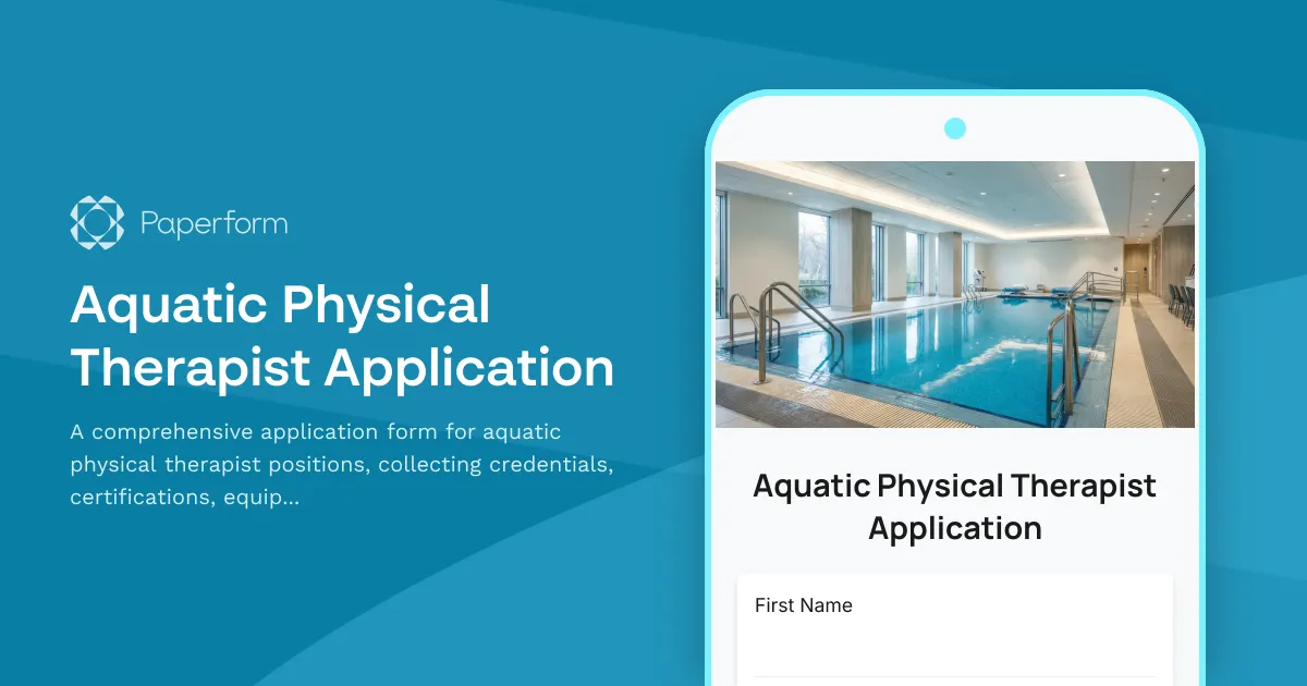 Aquatic Physical Therapist Application