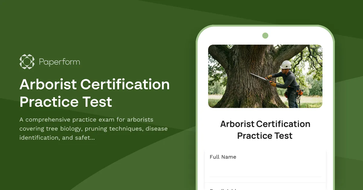 Arborist Certification Practice Test