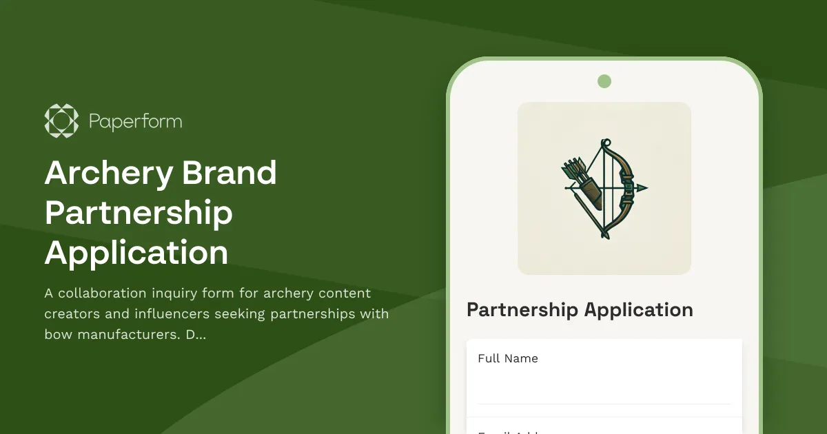Archery Brand Partnership Application