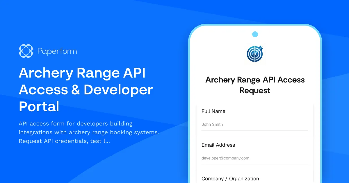 Archery Range API Access & Developer Portal