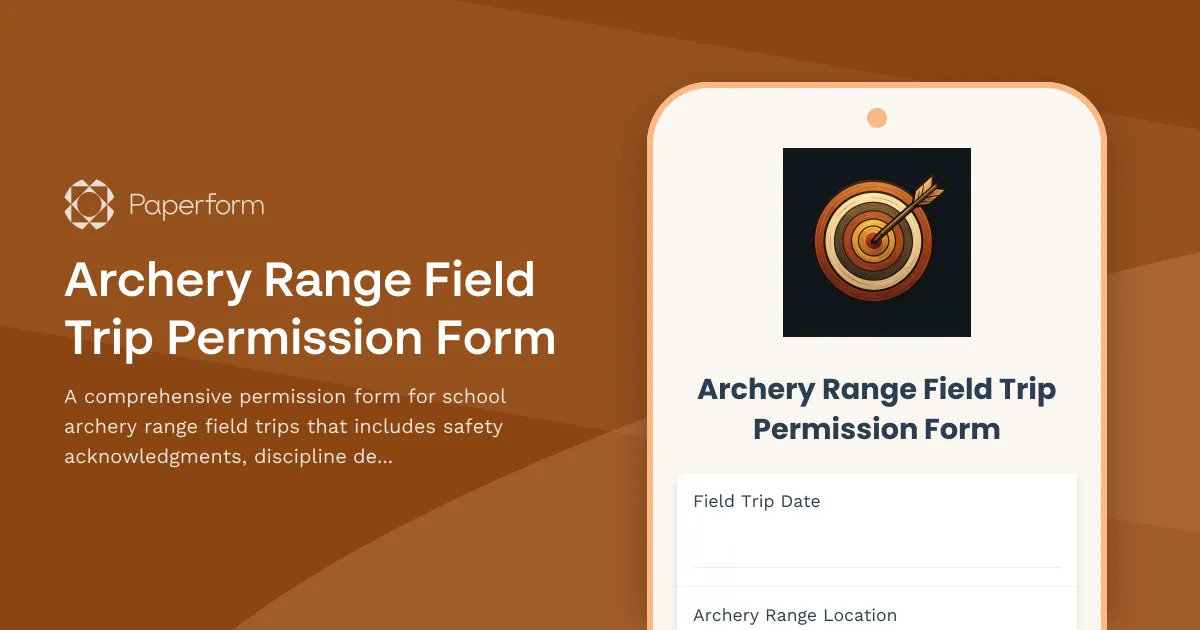 Archery Range Field Trip Permission Form