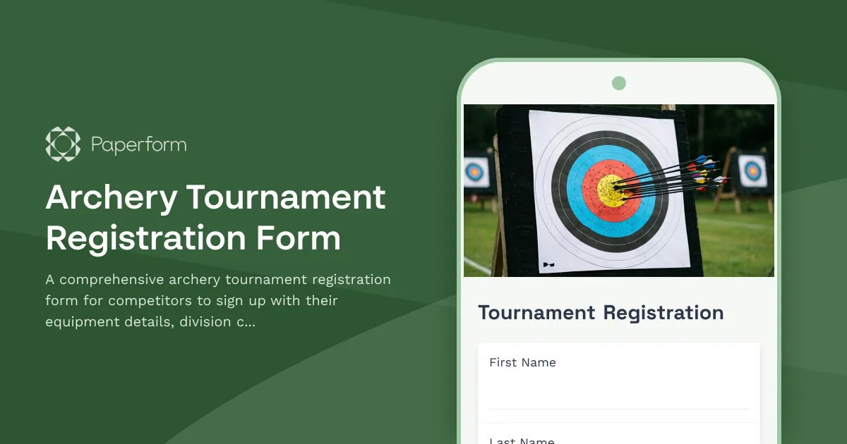 Archery Tournament Registration Form