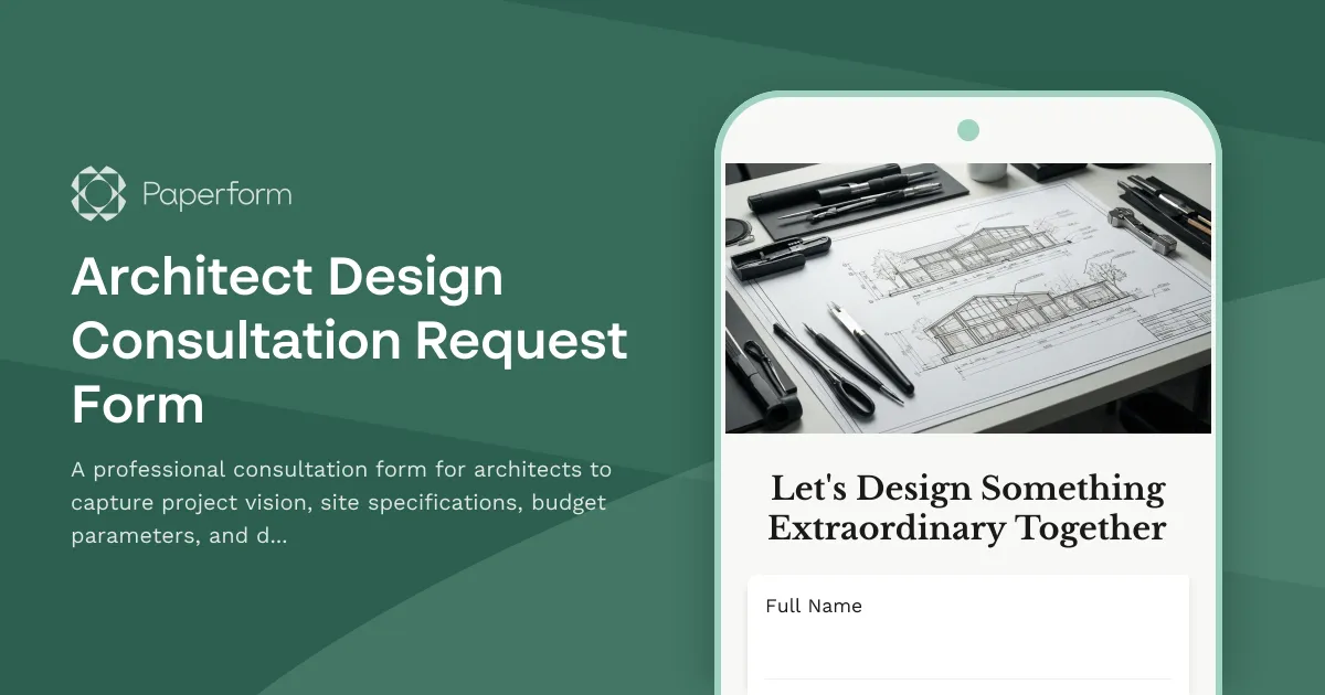 Architect Design Consultation Request Form