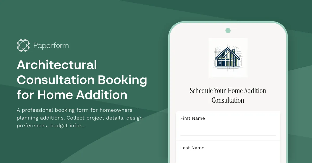 Architectural Consultation Booking for Home Addition
