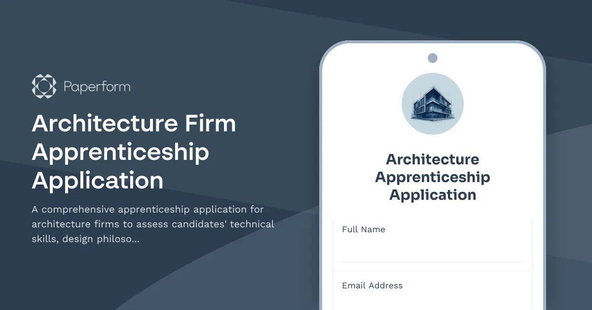 Architecture Firm Apprenticeship Application