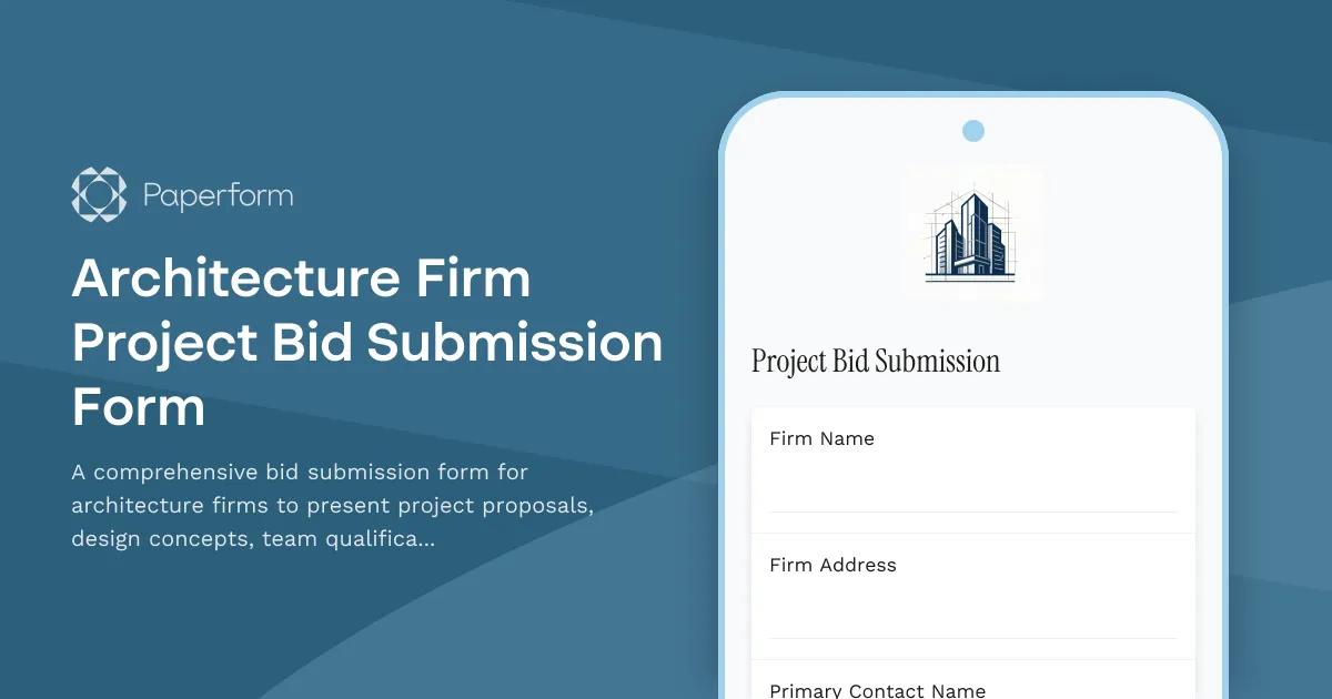 Architecture Firm Project Bid Submission Form