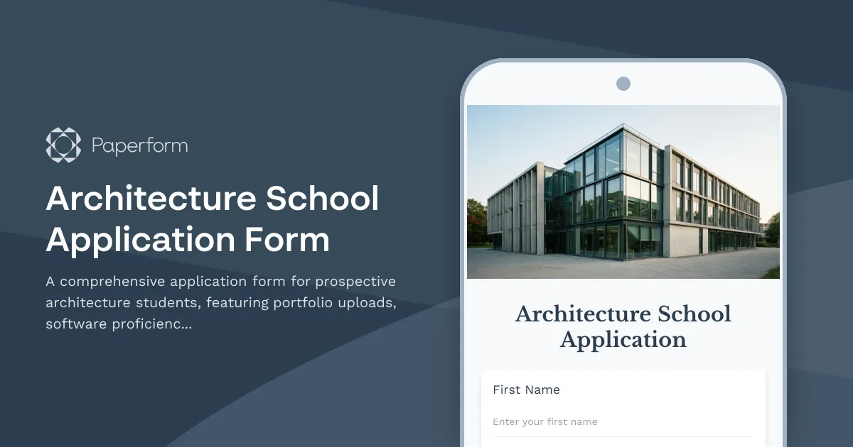 Architecture School Application Form