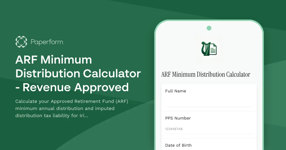 ARF Minimum Distribution Calculator - Revenue Approved