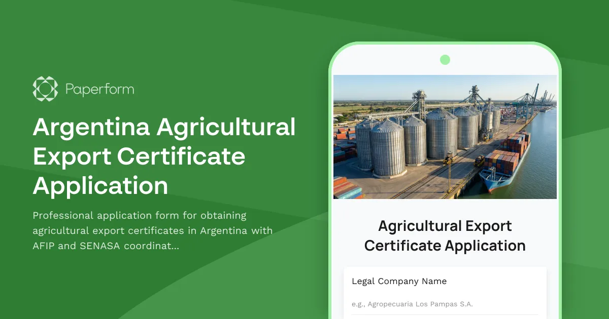 Argentina Agricultural Export Certificate Application