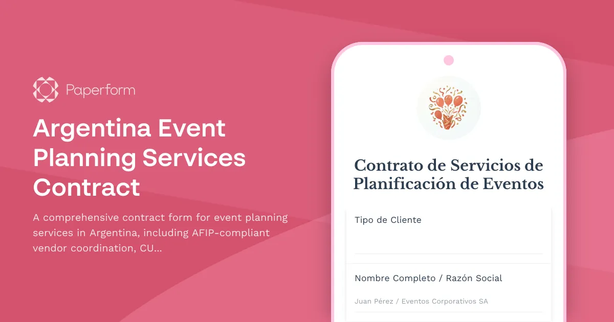 Argentina Event Planning Services Contract