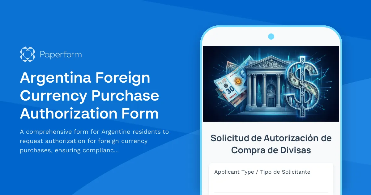 Argentina Foreign Currency Purchase Authorization Form