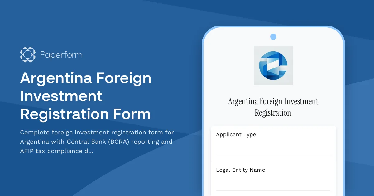 Argentina Foreign Investment Registration Form