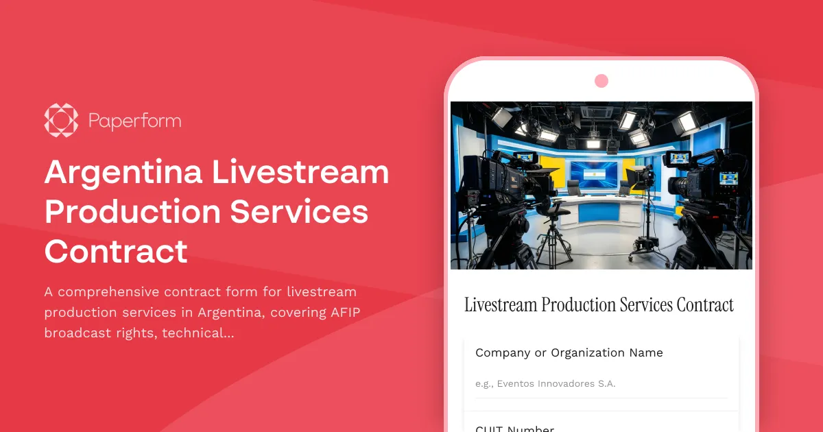 Argentina Livestream Production Services Contract