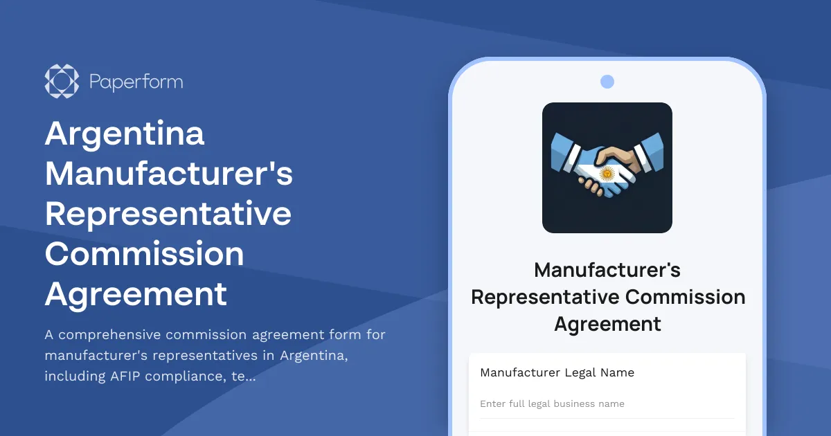 Argentina Manufacturer's Representative Commission Agreement