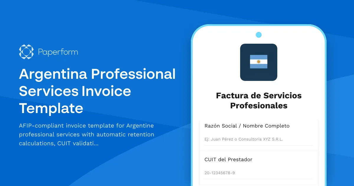 Argentina Professional Services Invoice Template