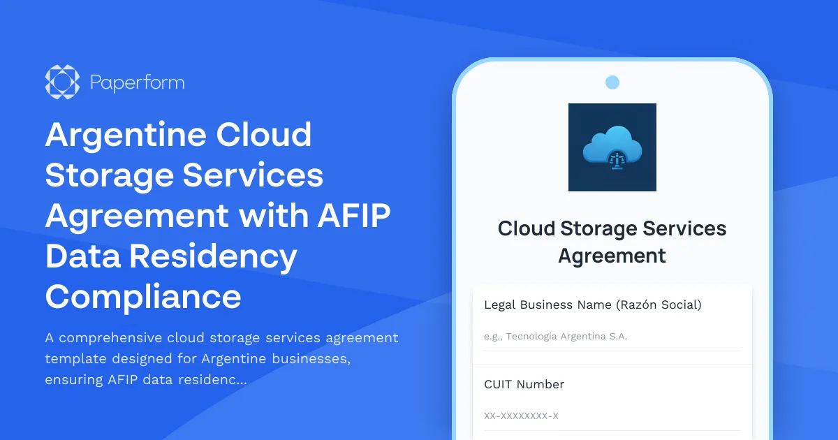 Argentine Cloud Storage Services Agreement with AFIP Data Residency Compliance