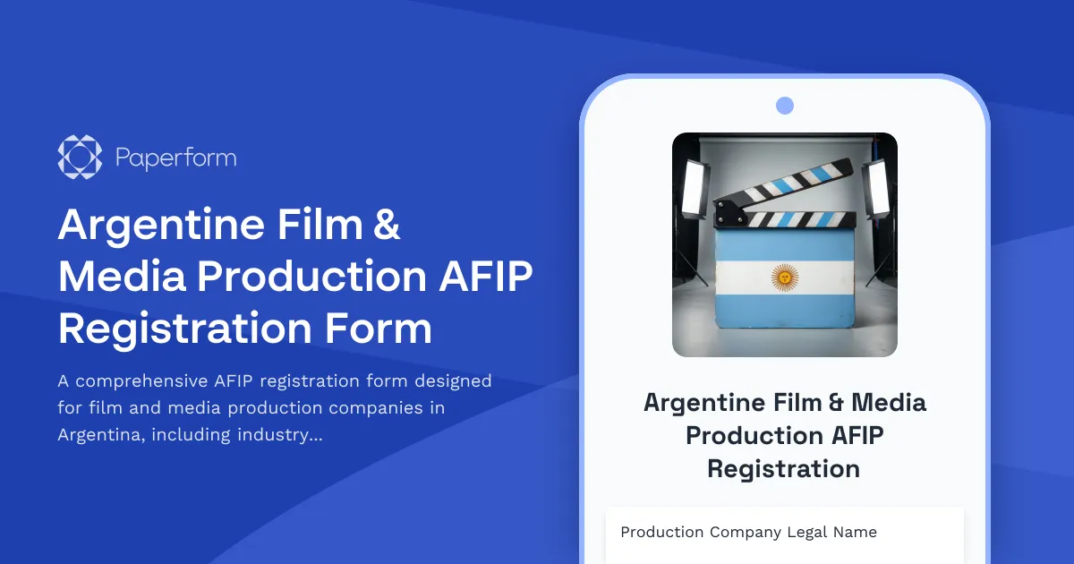 Argentine Film & Media Production AFIP Registration Form