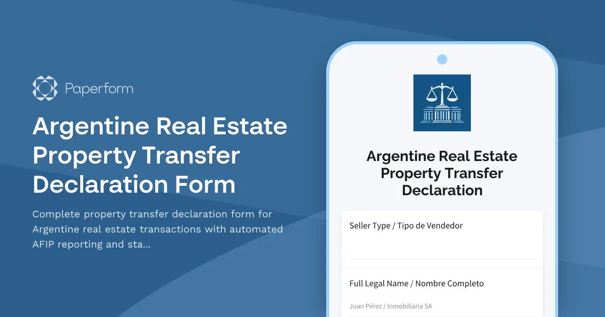 Argentine Real Estate Property Transfer Declaration Form