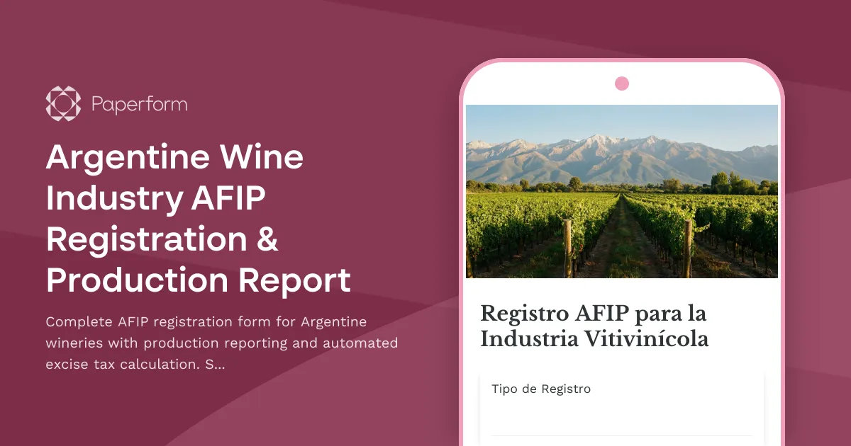 Argentine Wine Industry AFIP Registration & Production Report