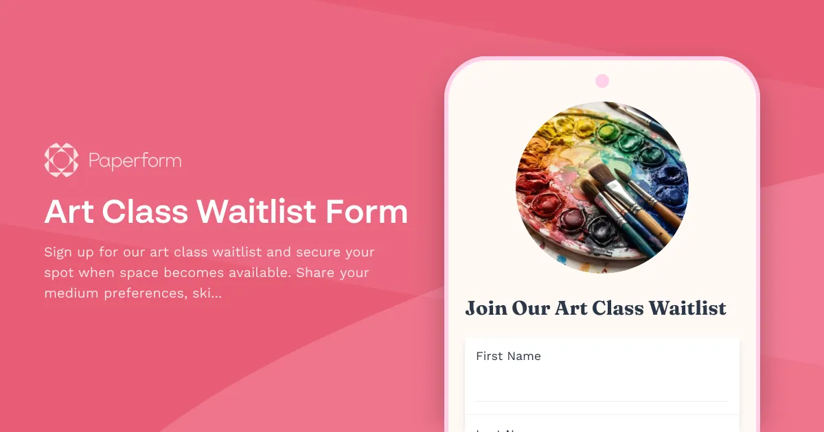 Art Class Waitlist Form