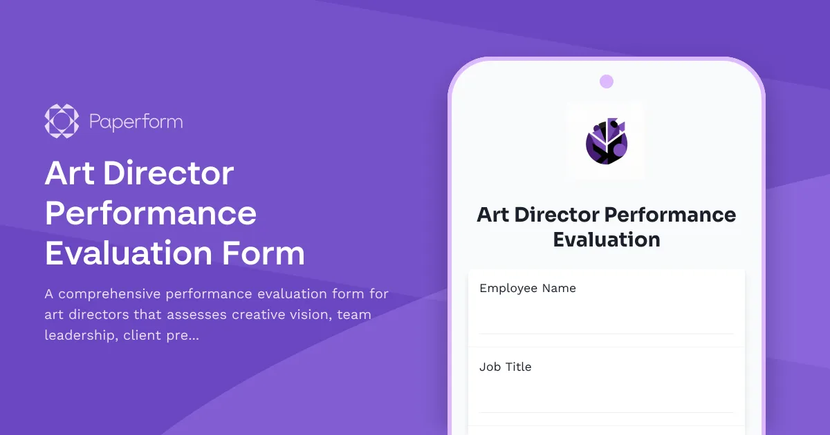 Art Director Performance Evaluation Form