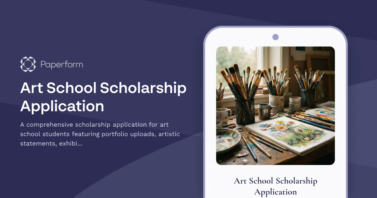 Art School Scholarship Application