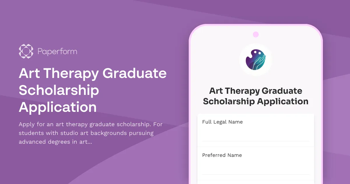Art Therapy Graduate Scholarship Application