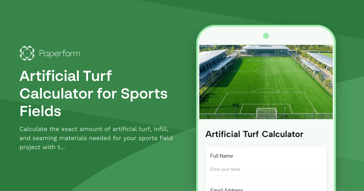 Artificial Turf Calculator for Sports Fields