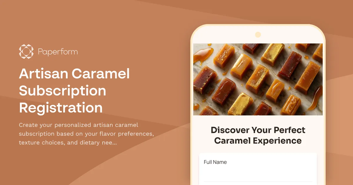 Artisan Caramel Subscription Registration