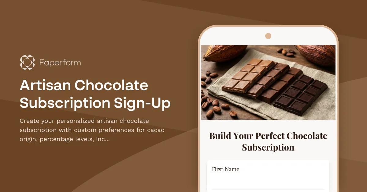 Artisan Chocolate Subscription Sign-Up
