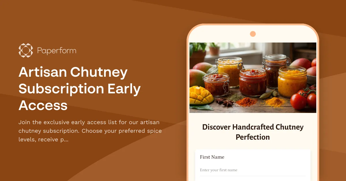 Artisan Chutney Subscription Early Access