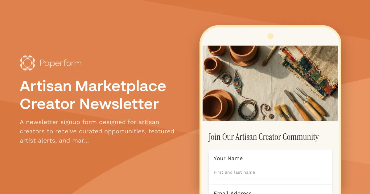 Artisan Marketplace Creator Newsletter