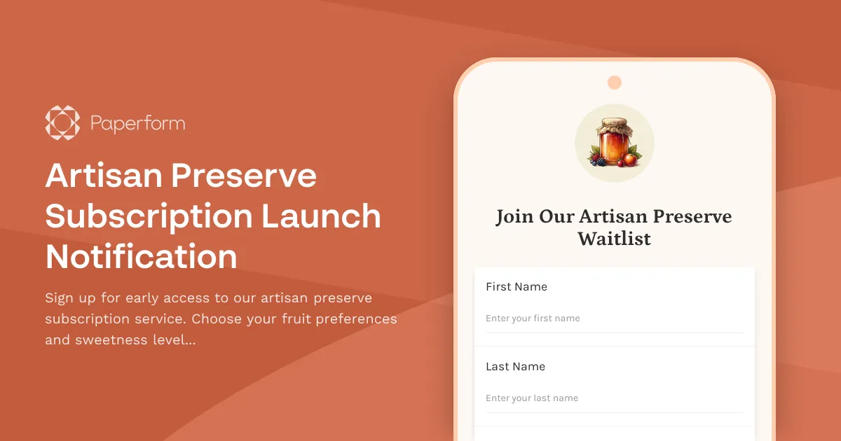 Artisan Preserve Subscription Launch Notification