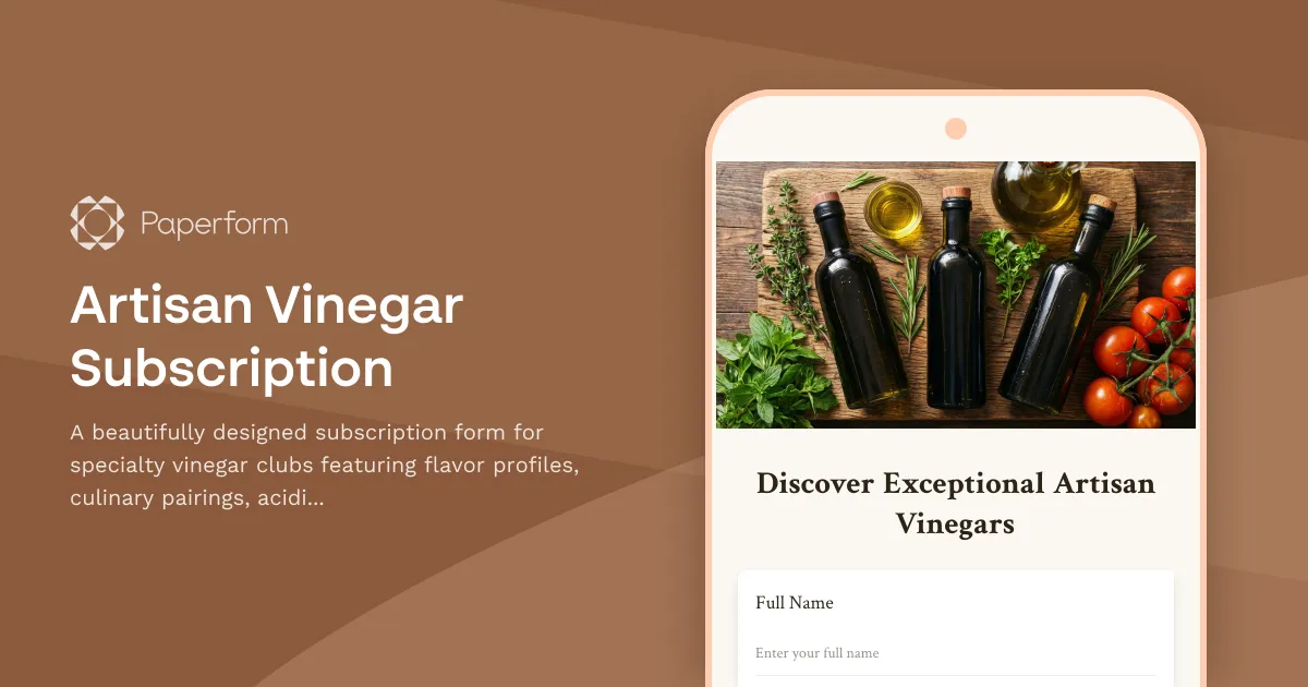 Artisan Vinegar Subscription