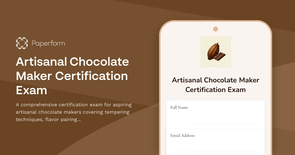 Artisanal Chocolate Maker Certification Exam