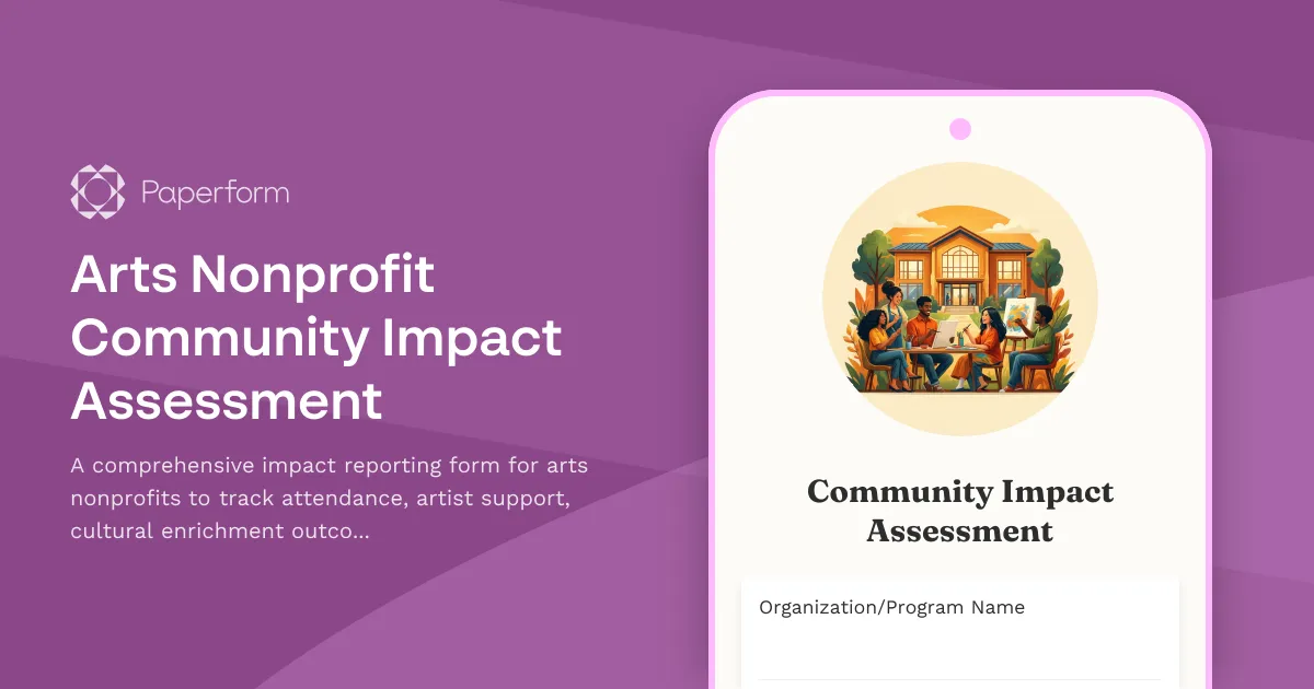 Arts Nonprofit Community Impact Assessment