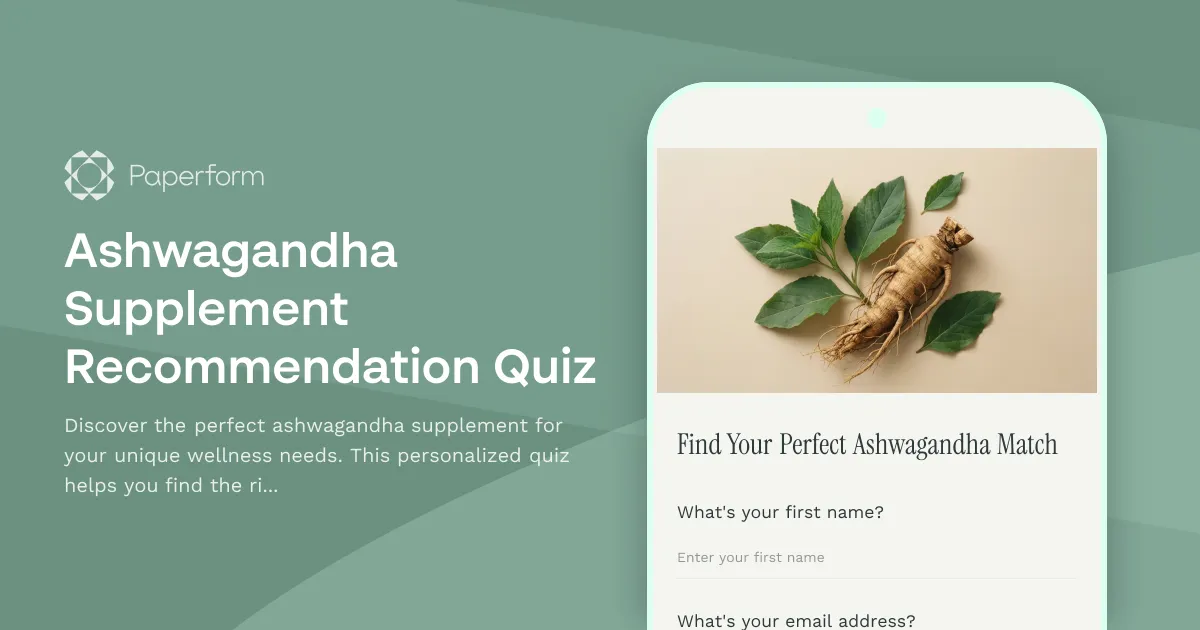 Ashwagandha Supplement Recommendation Quiz