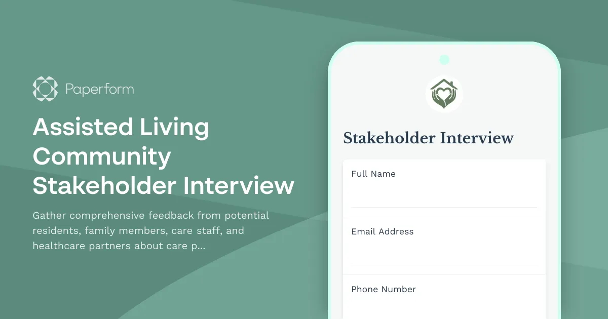 Assisted Living Community Stakeholder Interview