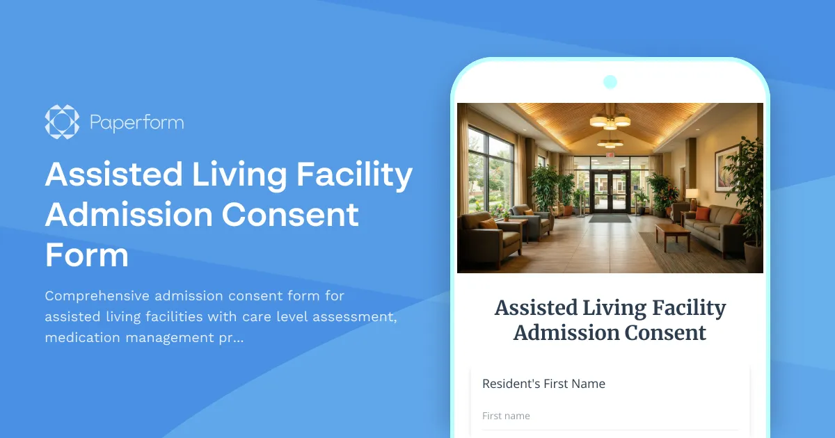 Assisted Living Facility Admission Consent Form