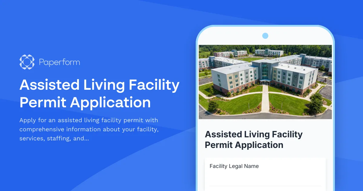 Assisted Living Facility Permit Application