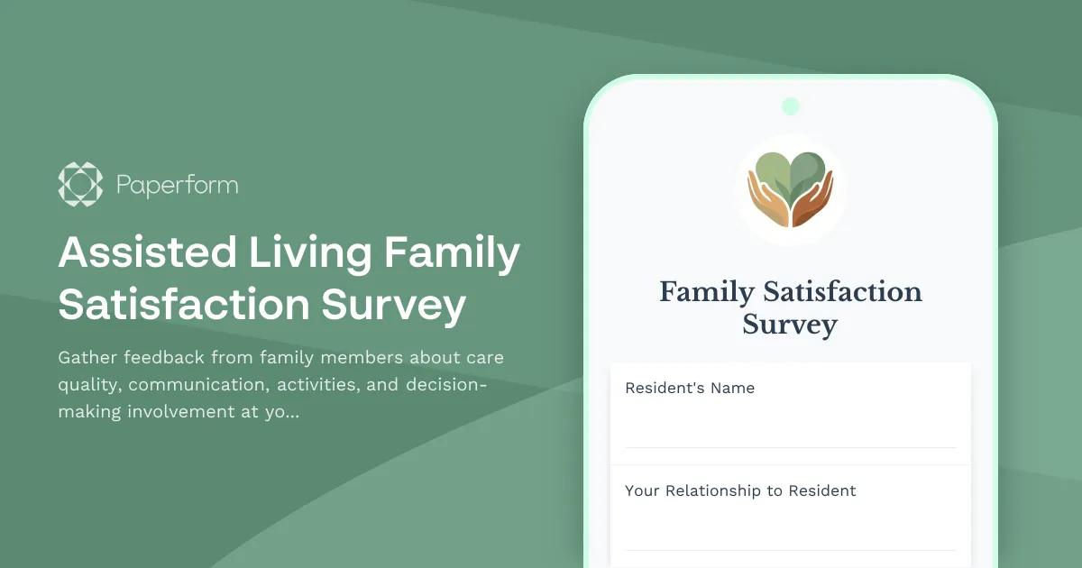 Assisted Living Family Satisfaction Survey