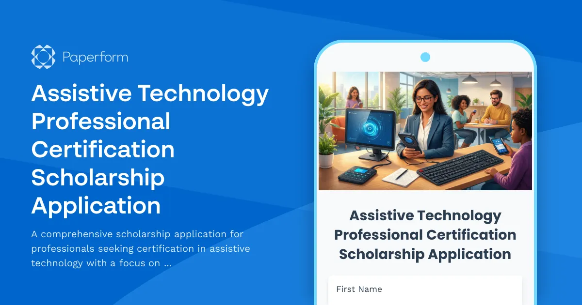 Assistive Technology Professional Certification Scholarship Application