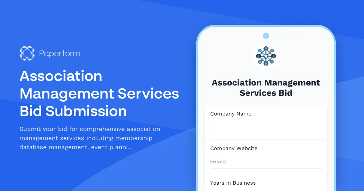 Association Management Services Bid Submission