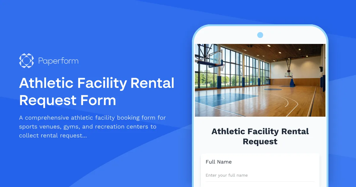 Athletic Facility Rental Request Form