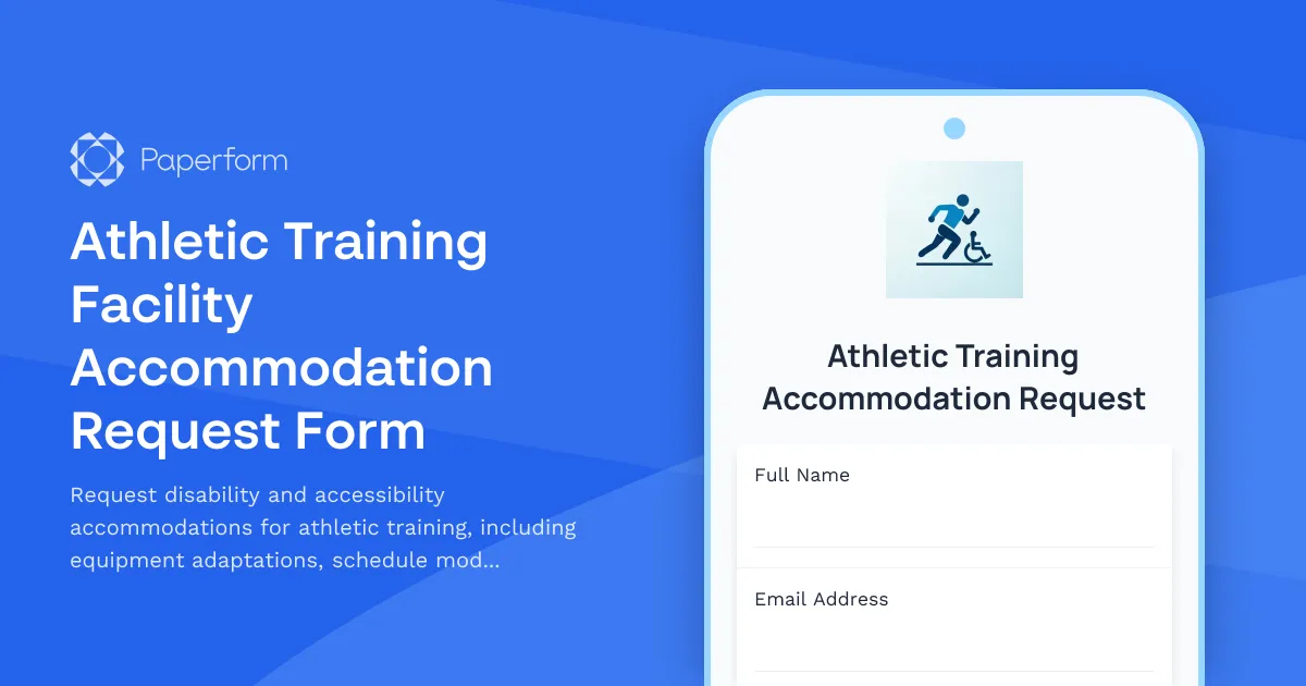 Athletic Training Facility Accommodation Request Form