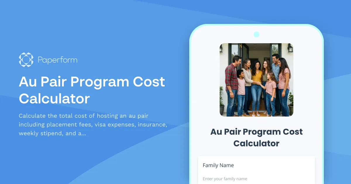 Au Pair Program Cost Calculator