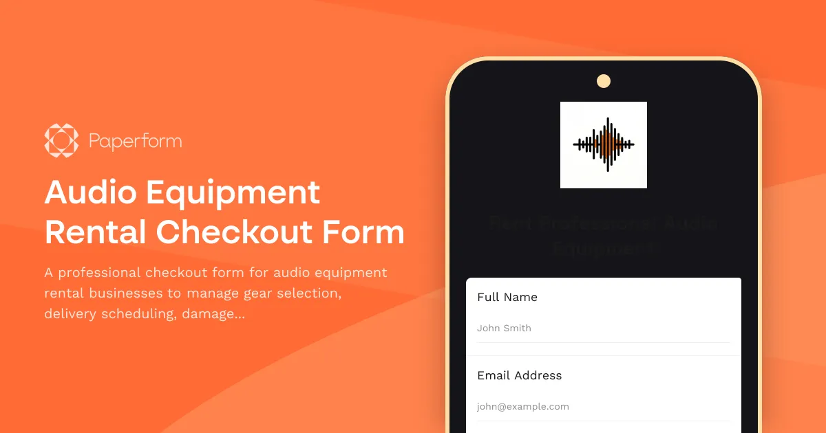 Audio Equipment Rental Checkout Form
