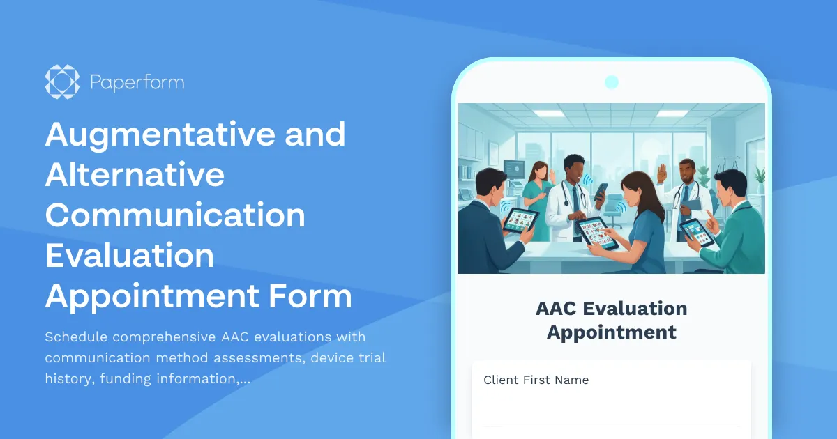 Augmentative and Alternative Communication Evaluation Appointment Form