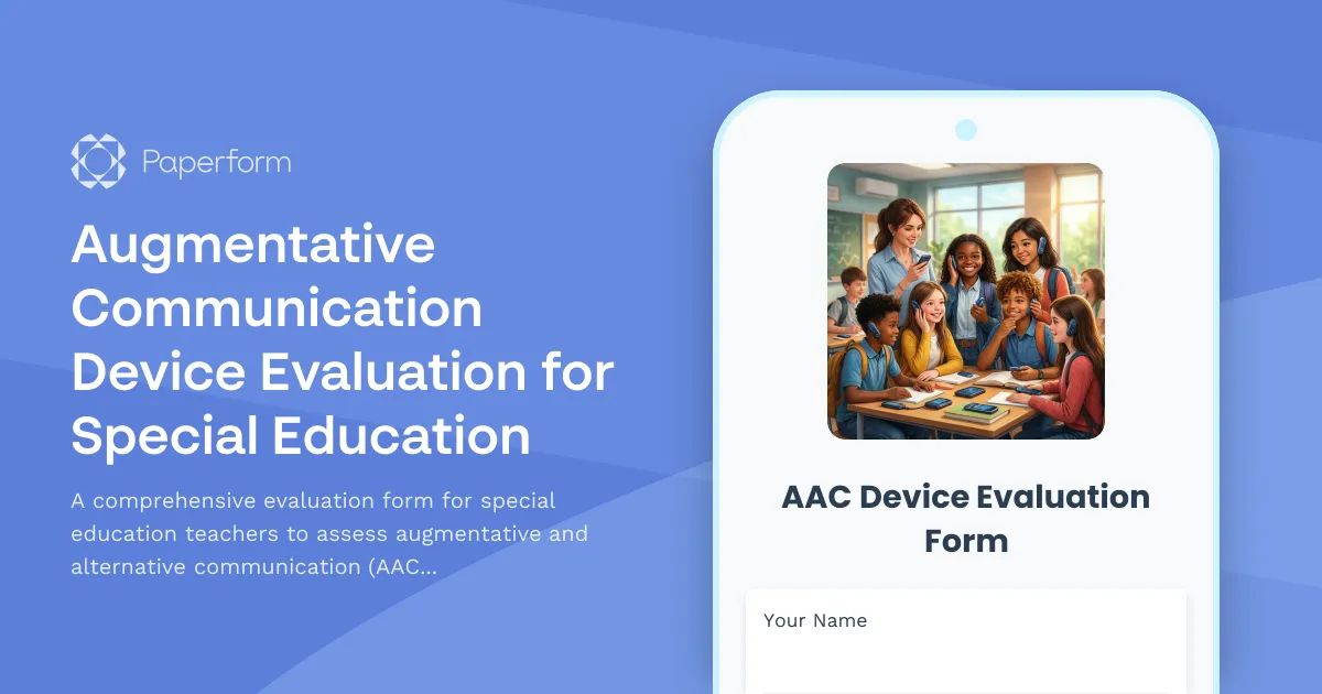 Augmentative Communication Device Evaluation for Special Education