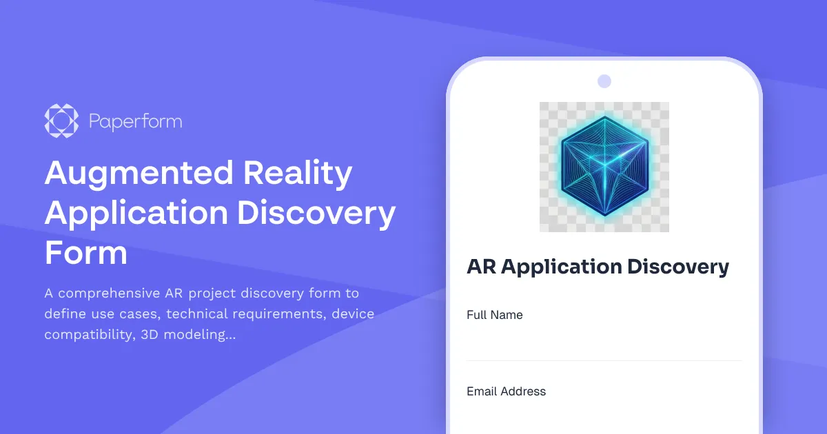 Augmented Reality Application Discovery Form
